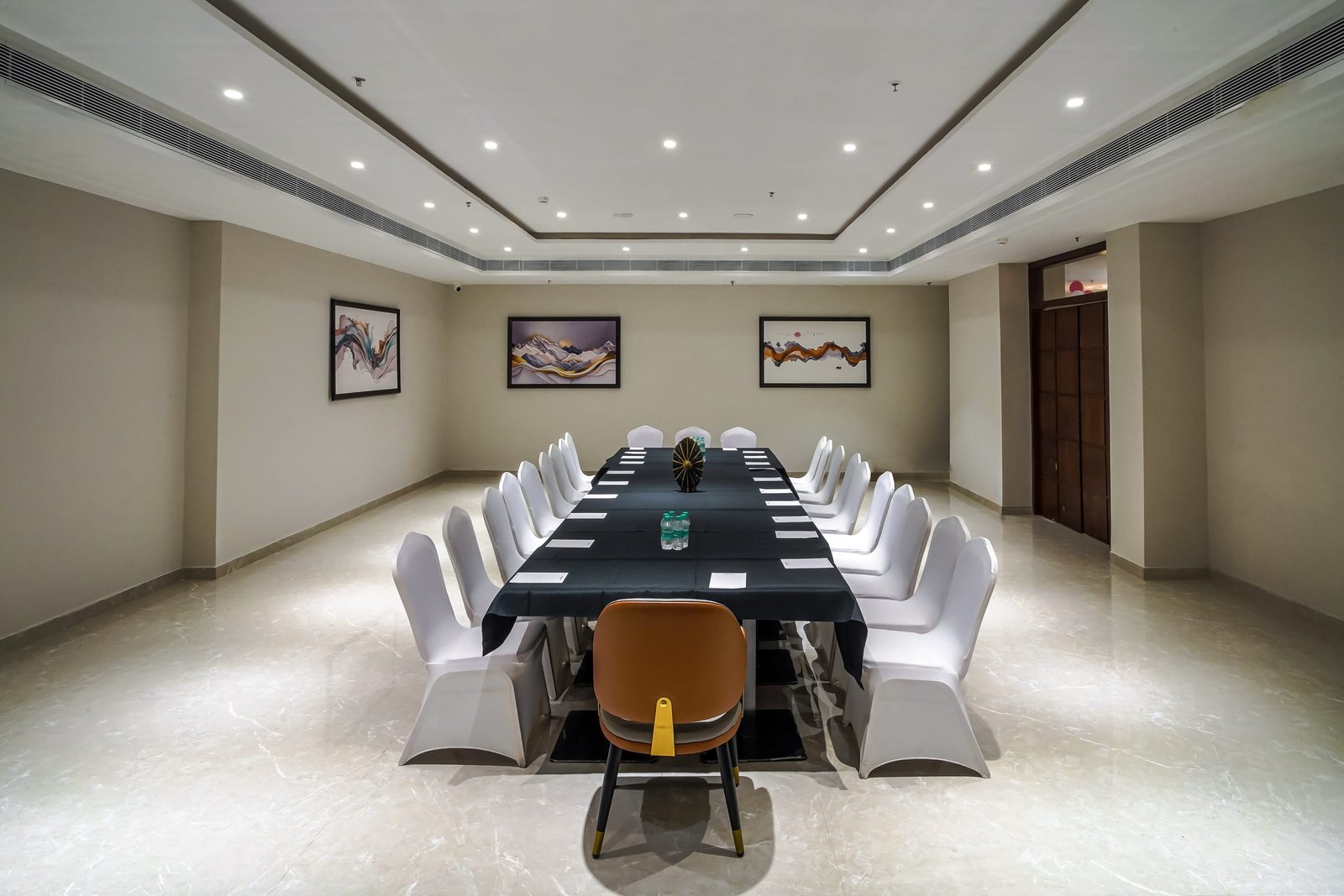 Boardroom seen from the head of the table