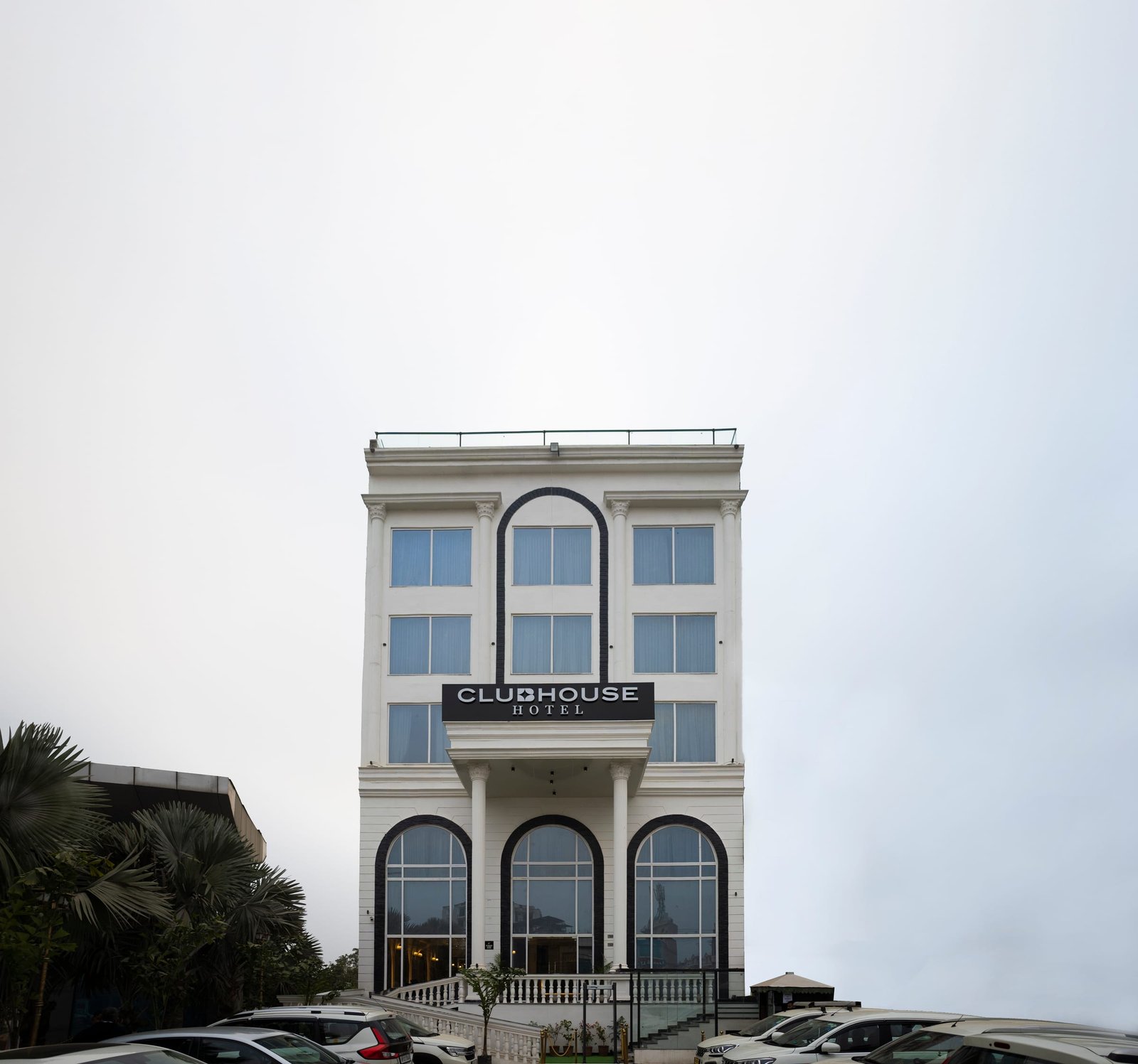 The Club House seen from the road in daylight